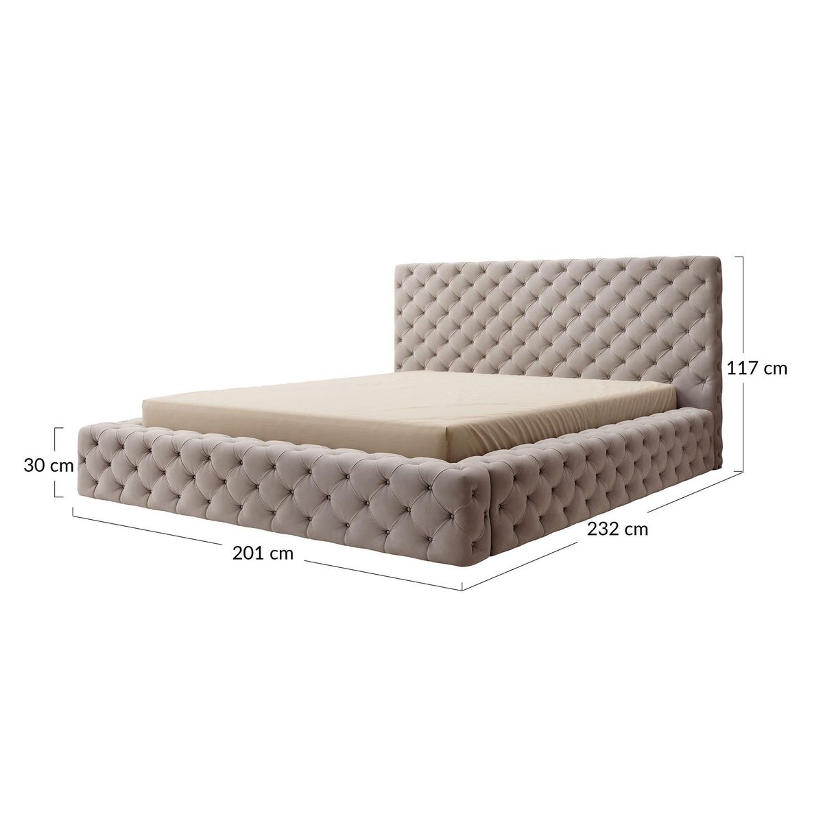 BEST MOBILIER Christiana - lit coffre - 160x200 - sommier inclus - en velours