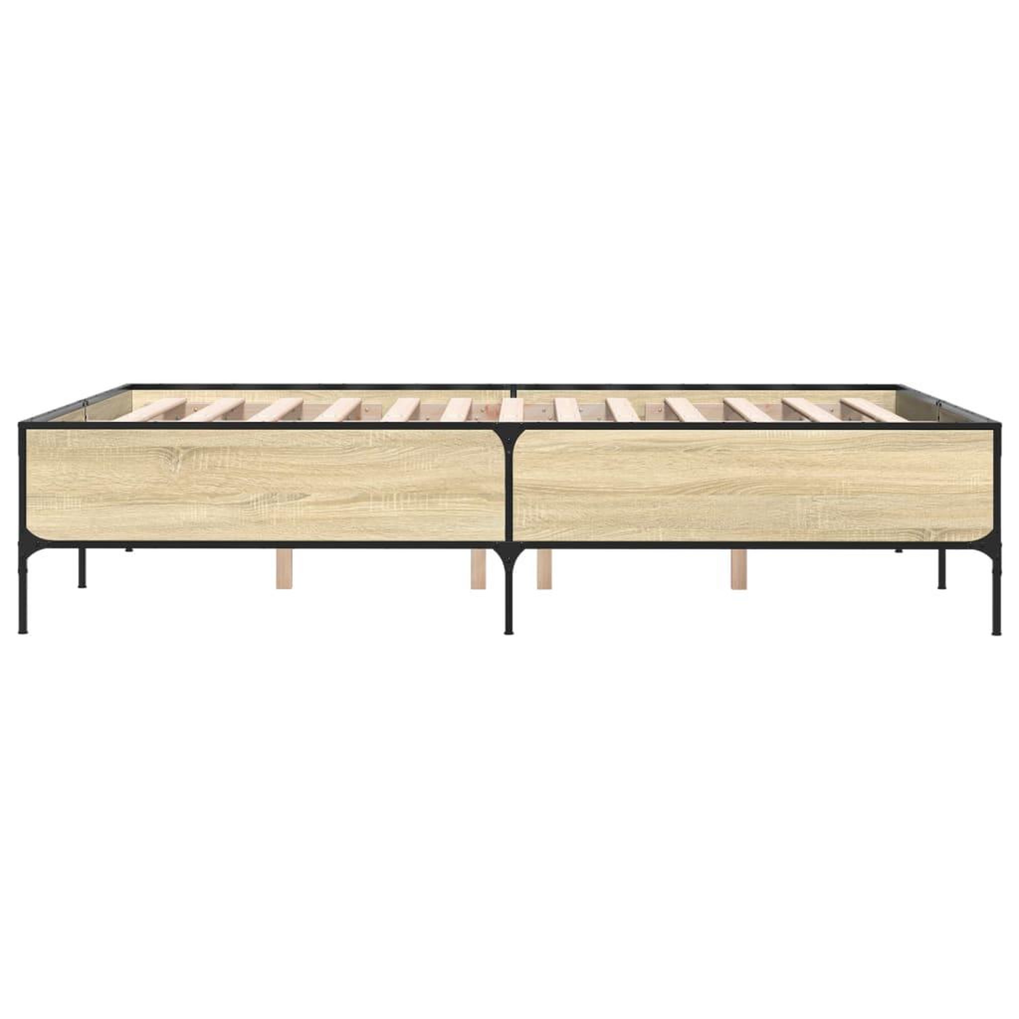 Voir la diapositive 5 : VIDAXL Cadre de lit sans matelas chene sonoma 150x200 cm