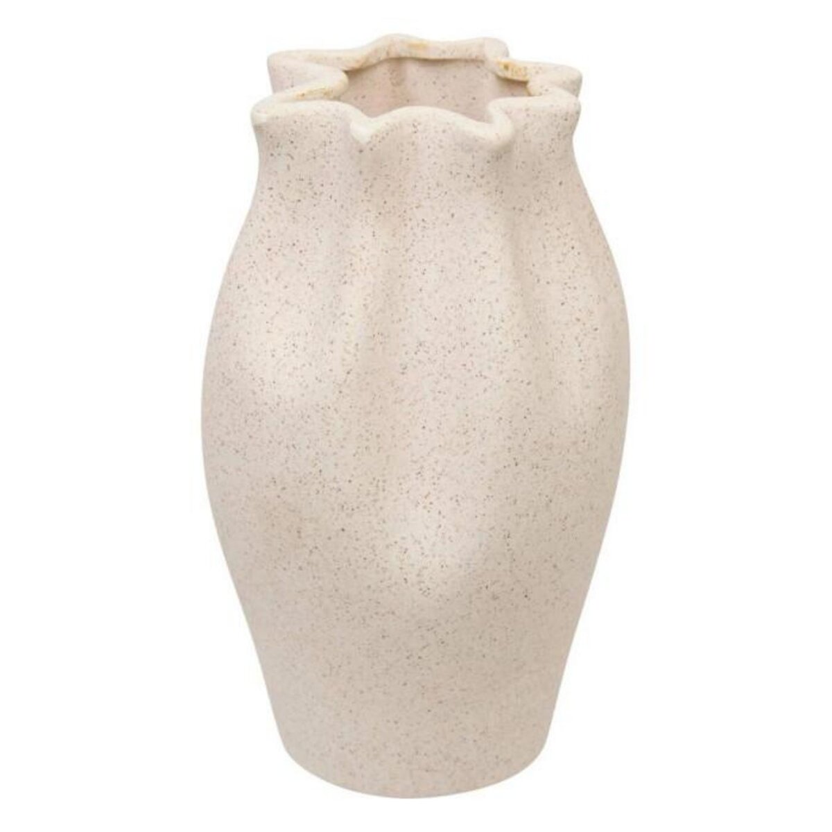 ATMOSPHERA Vase Moucheté en Dolomite  Grigor  20cm Blanc