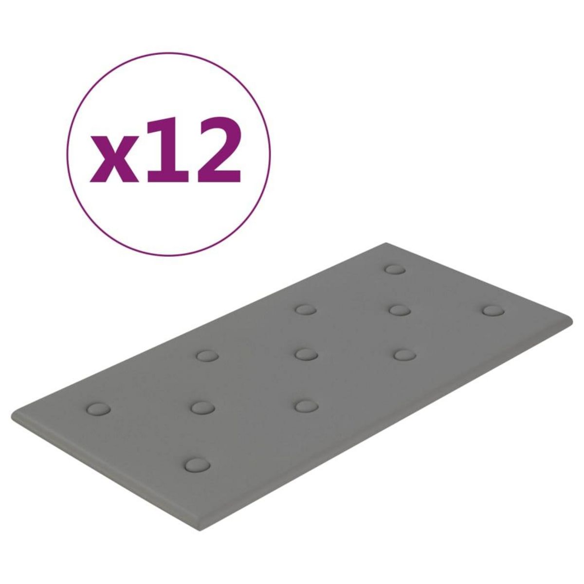 VIDAXL Panneaux muraux 12 pcs Gris 60x30 cm Similicuir 2,16 m^2