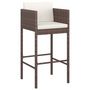 Voir la diapositive 3 : VIDAXL Ensemble bar de jardin 5 pcs et coussins Resine tressee Marron