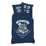 HARRY POTTER Parure housse de couette enfant en coton 57 fils HARRY POTTER. Coloris disponibles : Bleu
