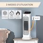 Voir la diapositive 4 : HOMCOM Chauffage soufflant oscillant 2000 W - radiateur céramique PTC - 3 niveaux de puissance - chauffage d'appoint avec télécommande blanc noir