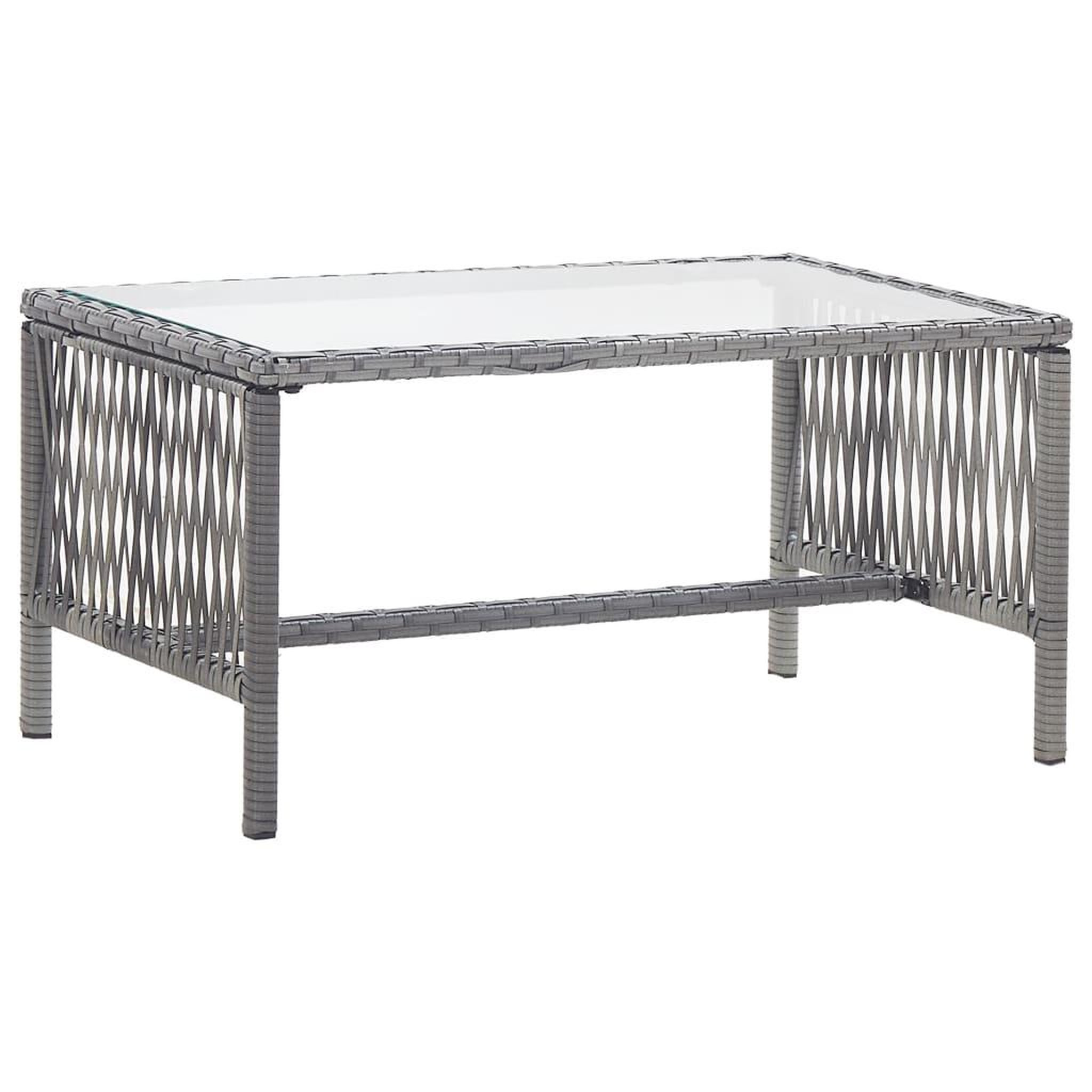 Voir la diapositive 3 : VIDAXL Salon de jardin 4 pcs avec coussin Resine tressee Anthracite