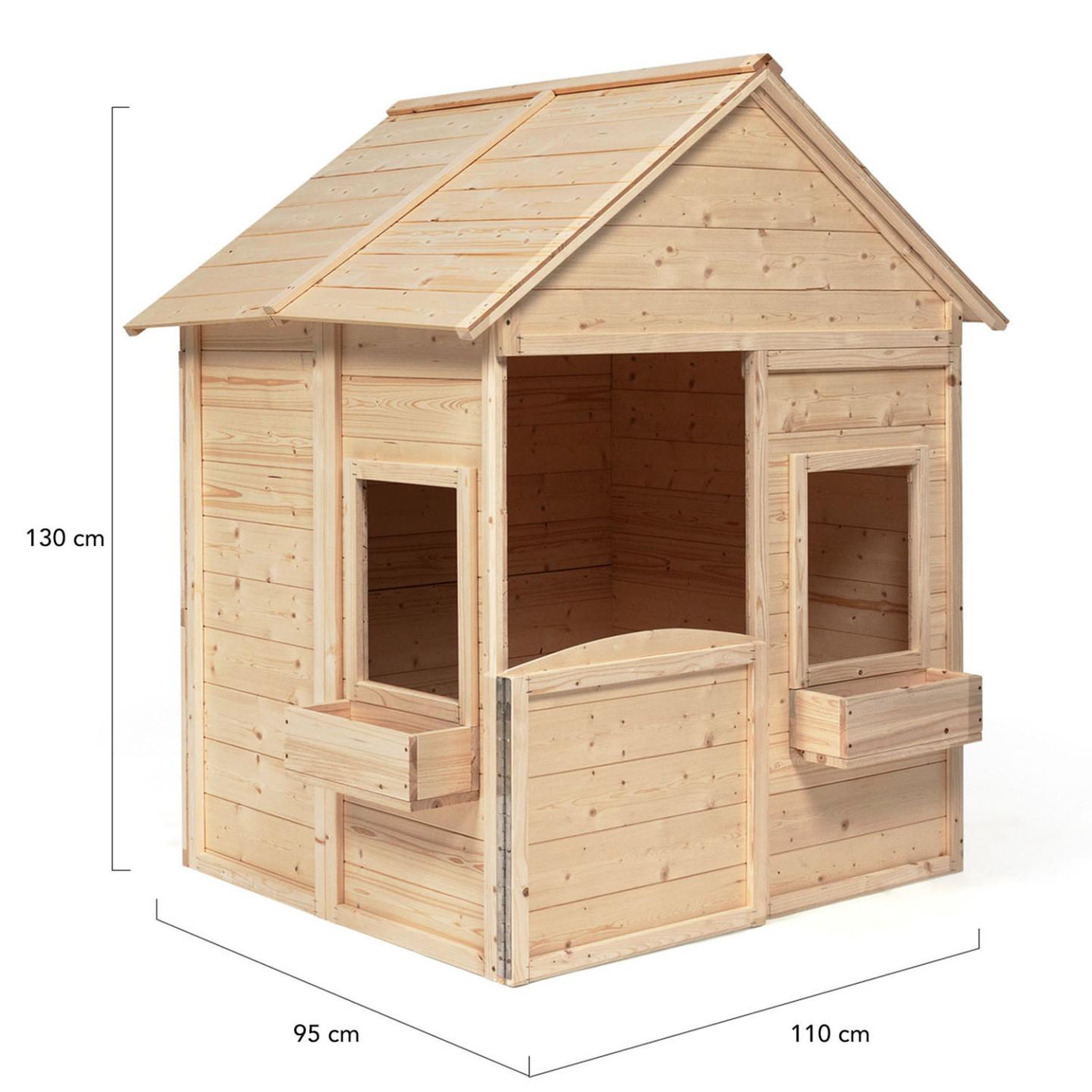 Voir la diapositive 4 : ID MARKET Maisonnette enfant en bois adventure, cabane de jeux extérieure