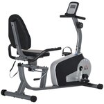HOMCOM Vélo d'appartement semi-allongé magnétique réglable écran LCD - collaboration Aosom.fr x FFHandball - acier ABS gris noir