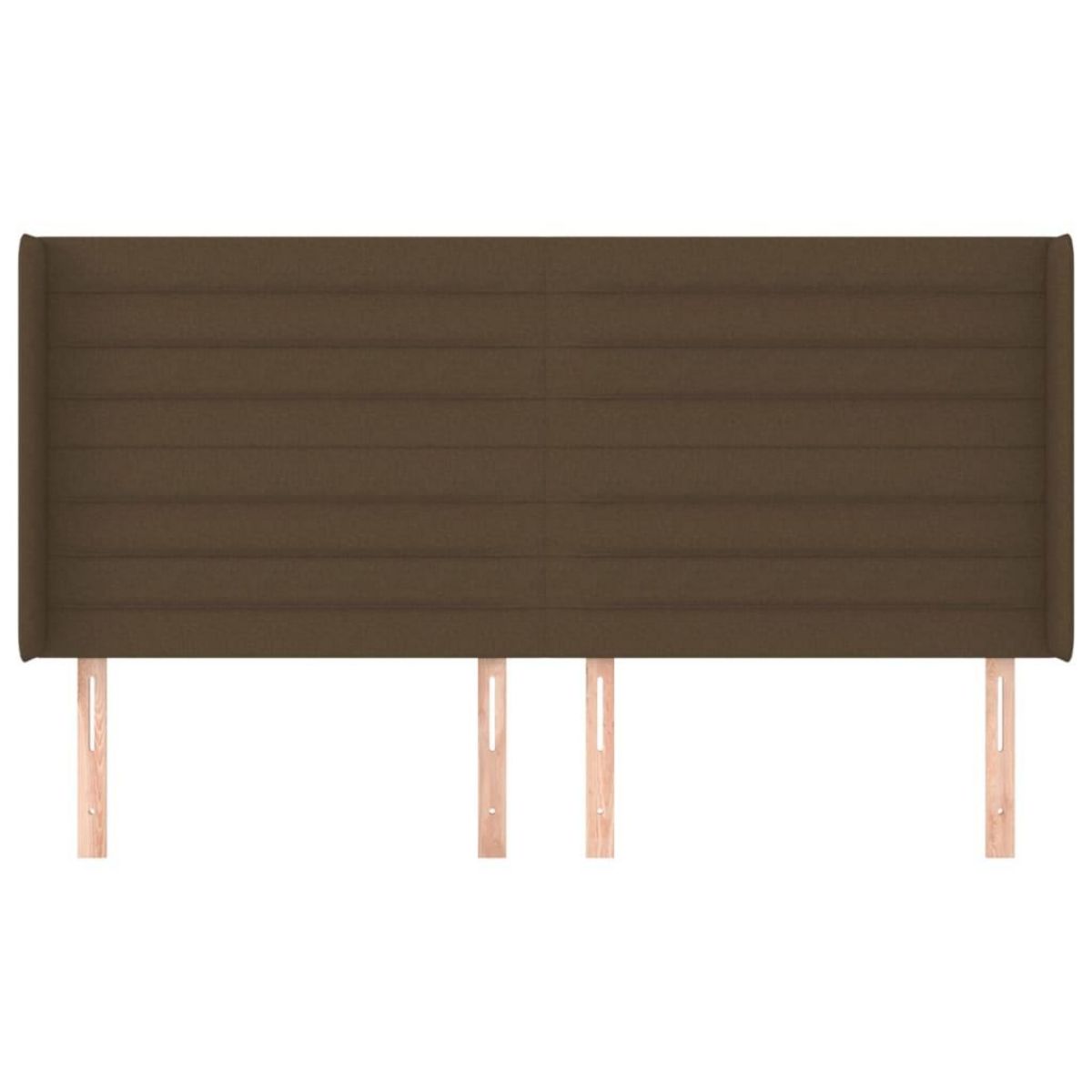 VIDAXL Tete de lit avec oreilles Marron fonce 203x16x118/128 cm Tissu