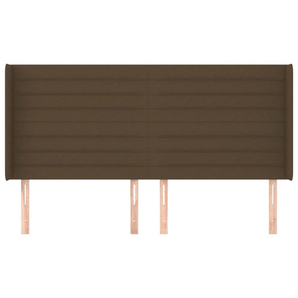 VIDAXL Tete de lit avec oreilles Marron fonce 203x16x118/128 cm Tissu