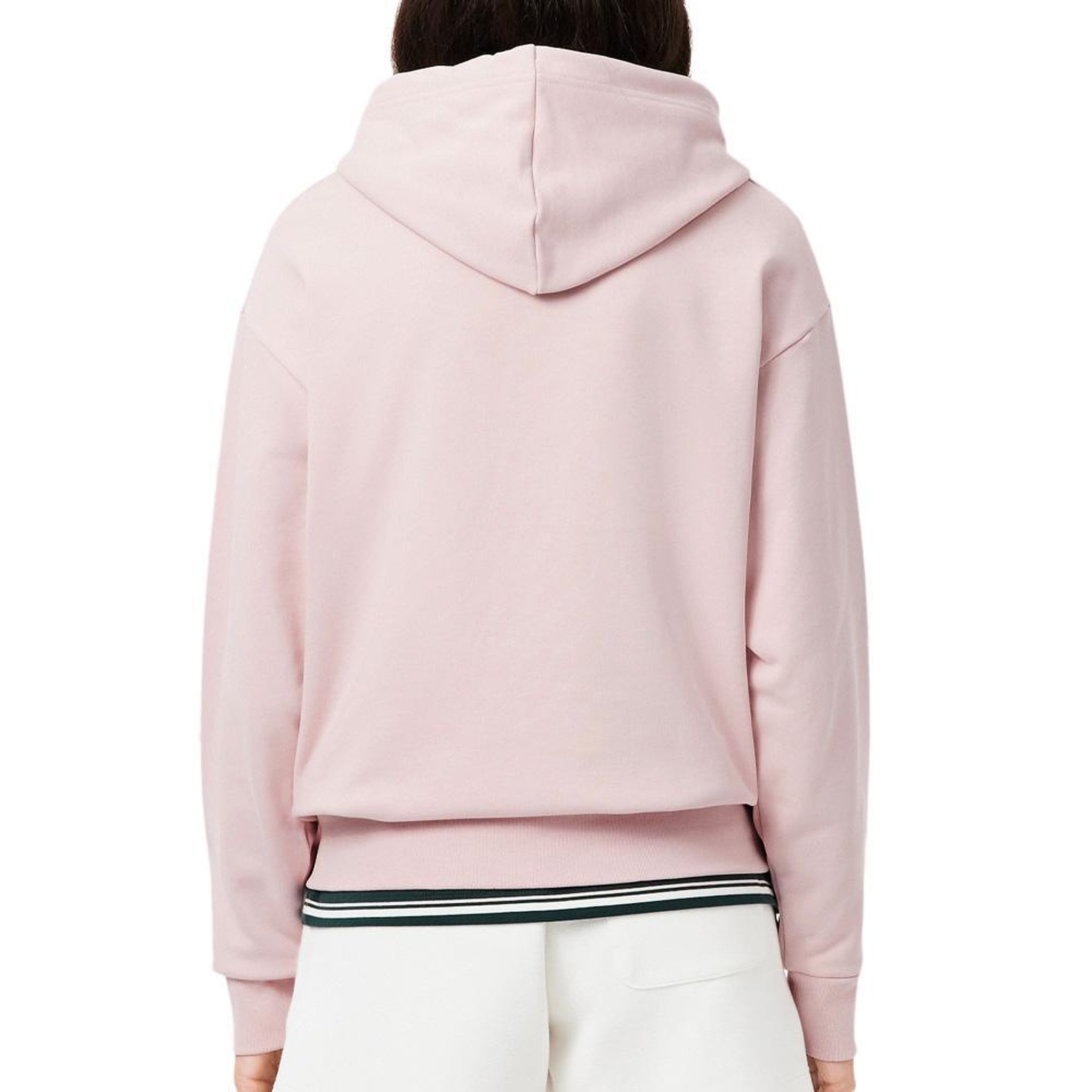 Voir la diapositive 3 : Lacoste Sweat à capuche rose femme lacoste en mollet