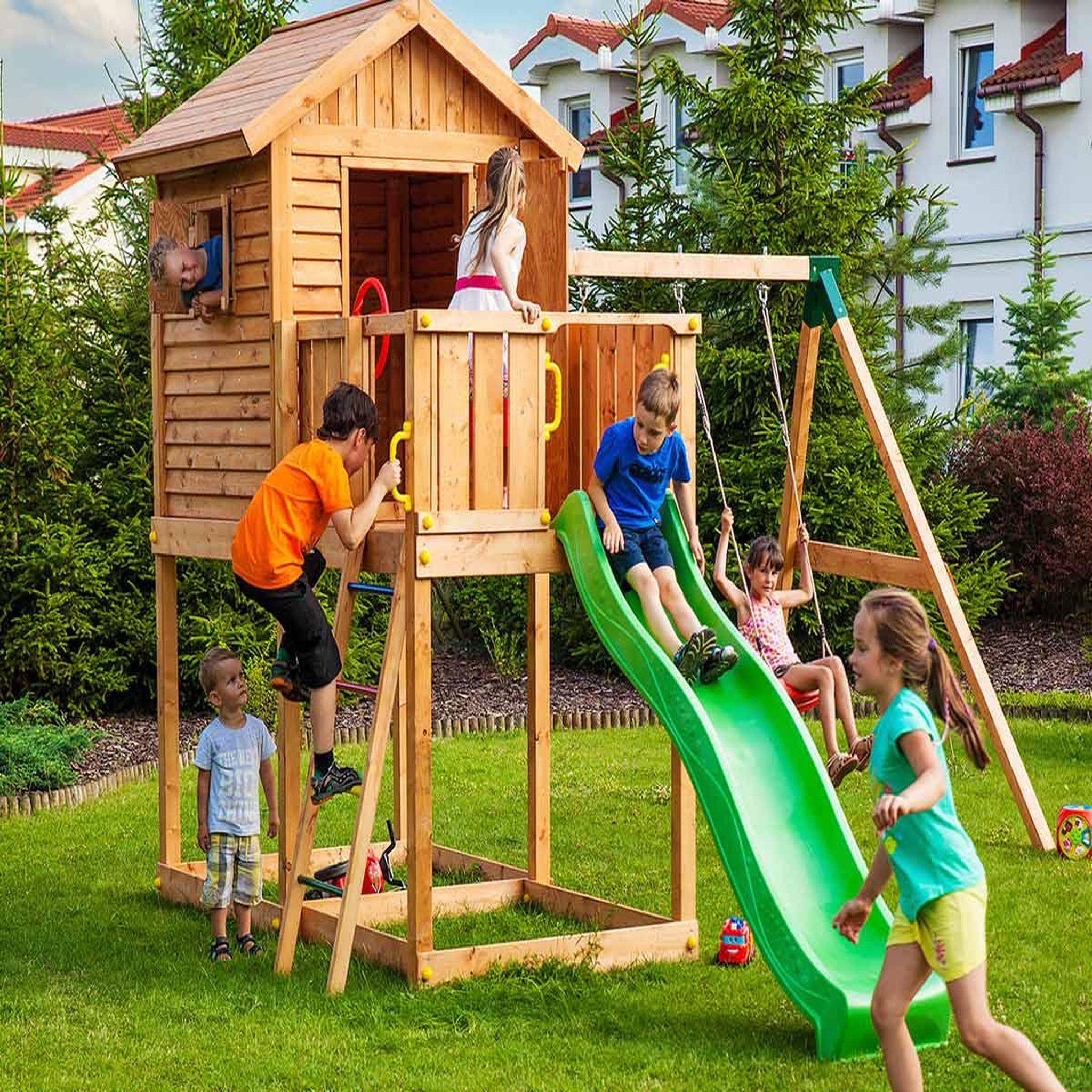 Voir la diapositive 2 : Fungoo Aire de jeux My house Move - Toboggan Jaune - Fungoo