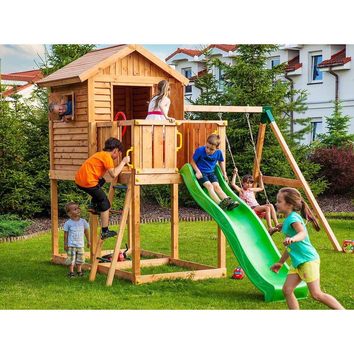 Fungoo Aire de jeux My house Move - Toboggan Jaune - Fungoo