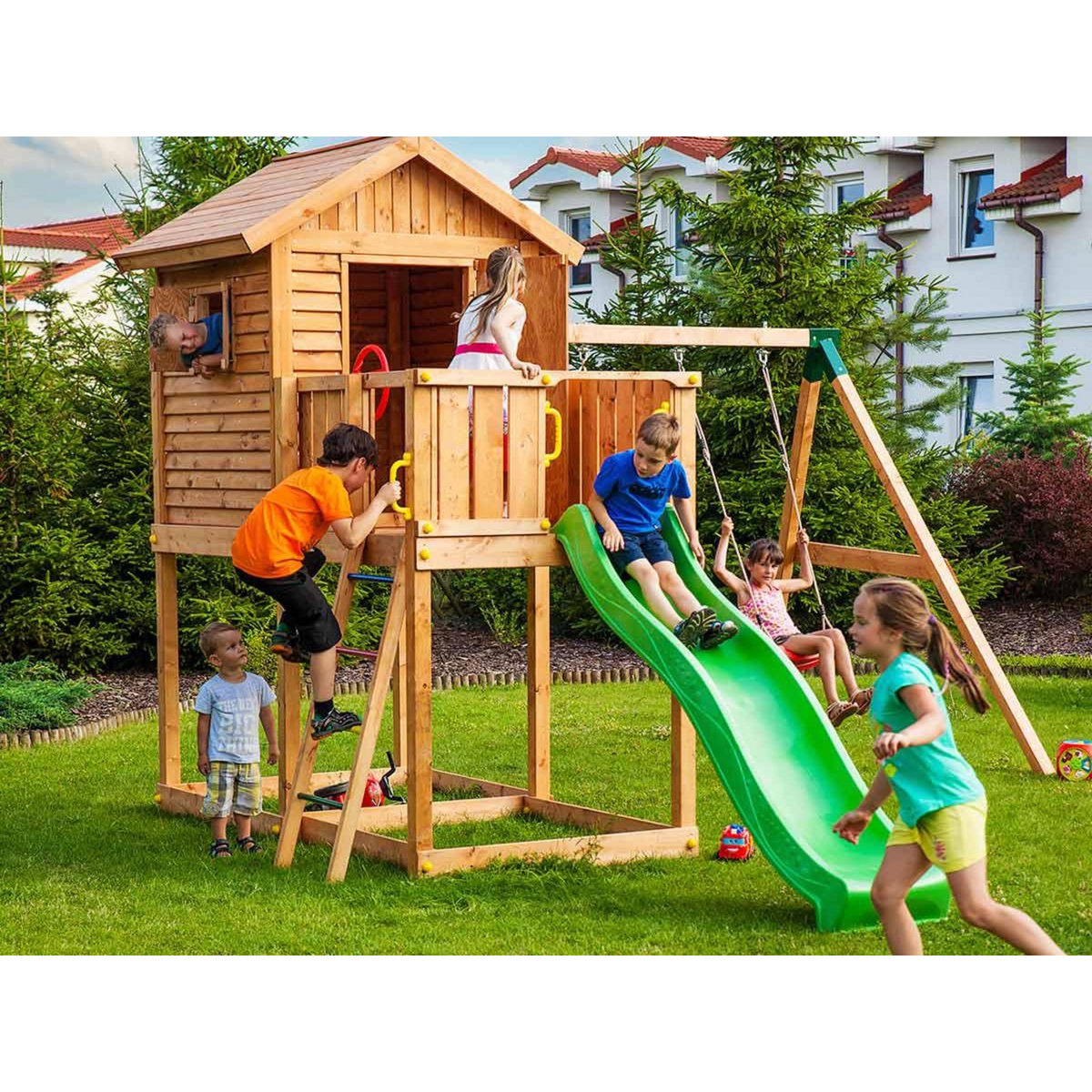 Fungoo Aire de jeux My house Move - Toboggan Jaune - Fungoo