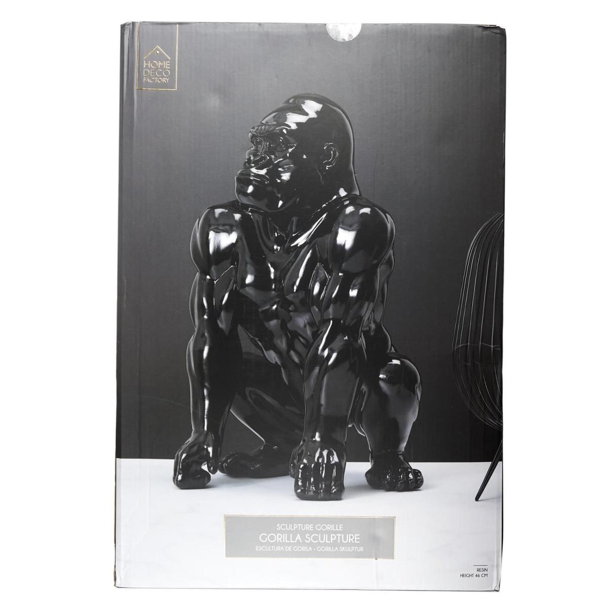 Voir la diapositive 5 : The Home Deco Factory Statuette déco gorille  sculpture  46cm noir