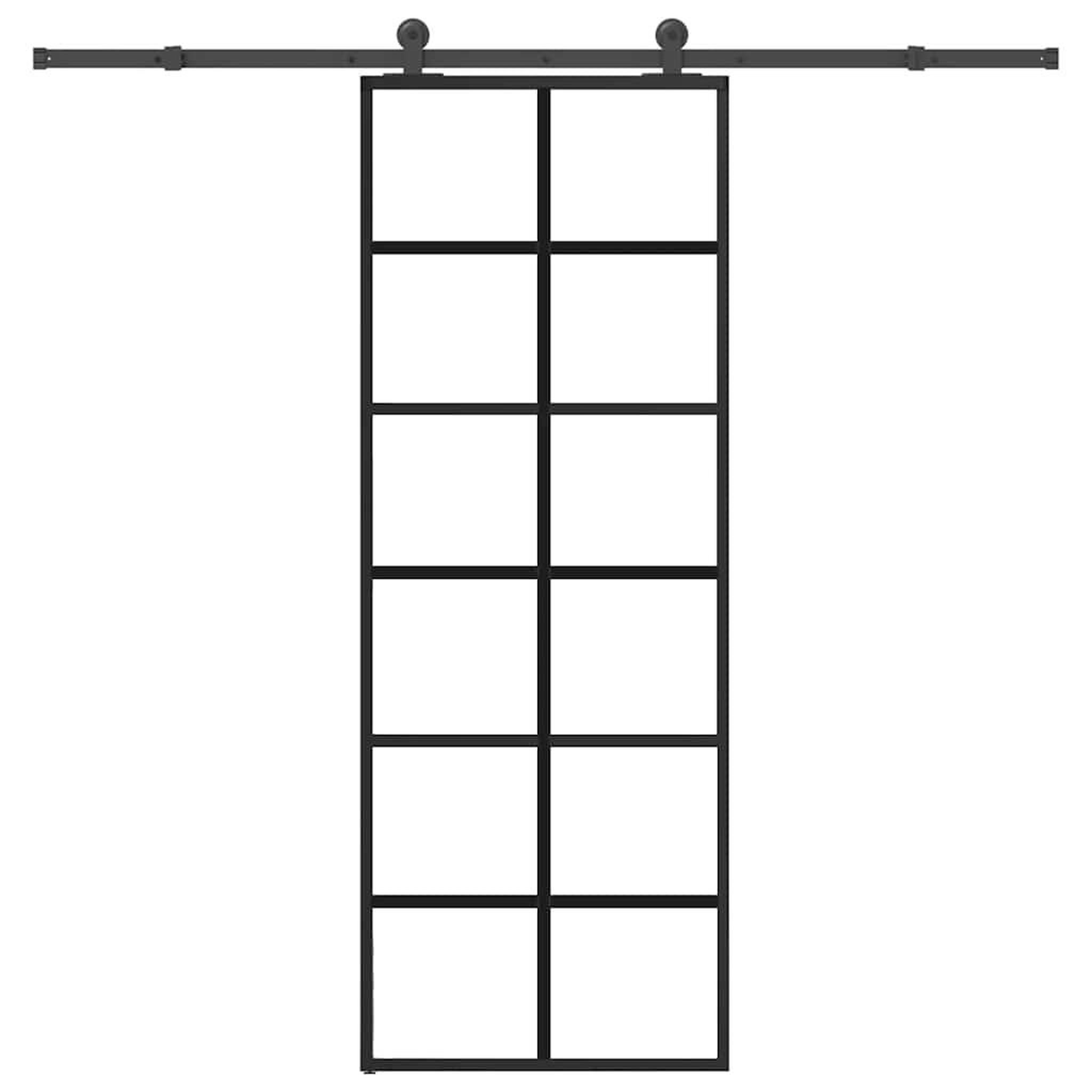VIDAXL Porte coulissante avec kit de quincaillerie 76x205 cm Verre ESG