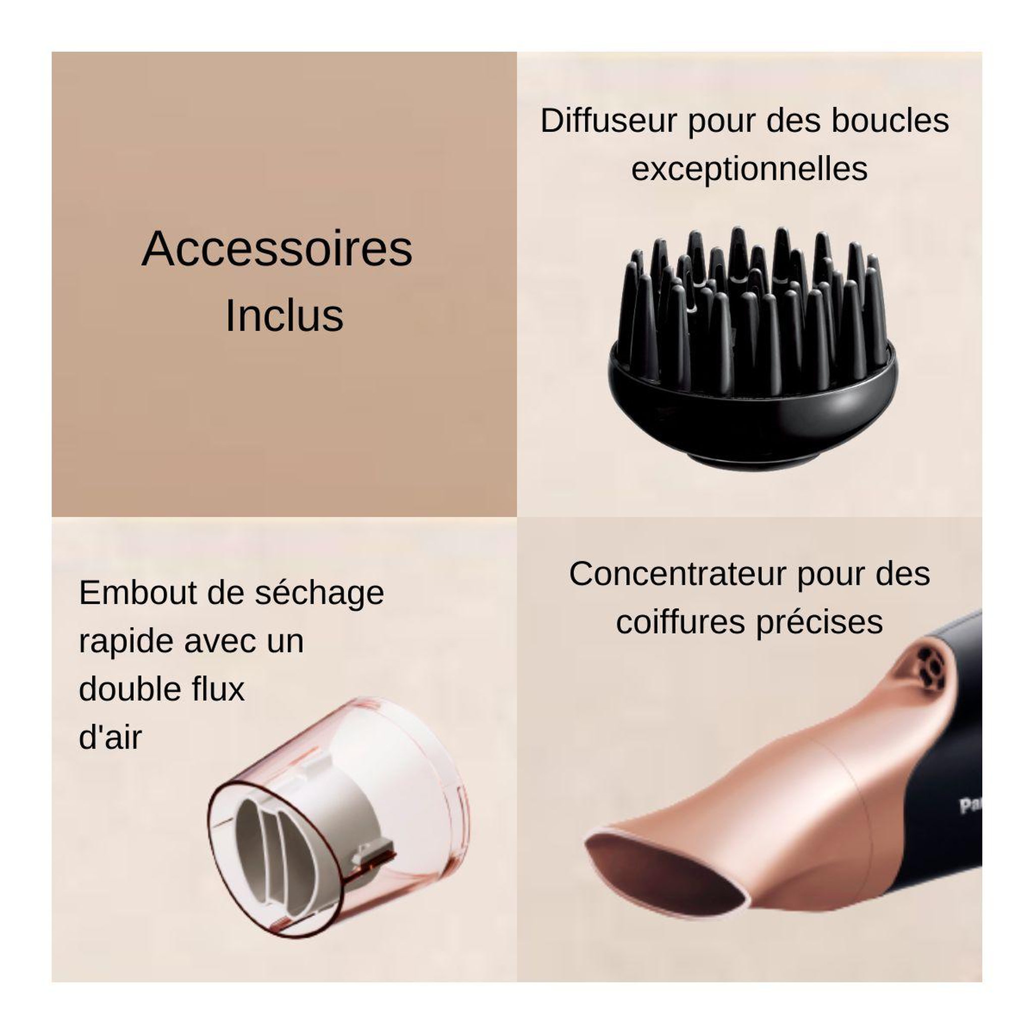 Voir la diapositive 2 : PANASONIC Sèche cheveux EH-NA65CN825 nanoé