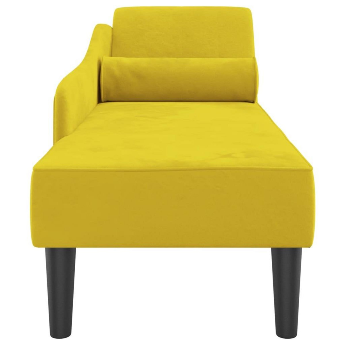 VIDAXL Chaise longue avec coussins jaune velours