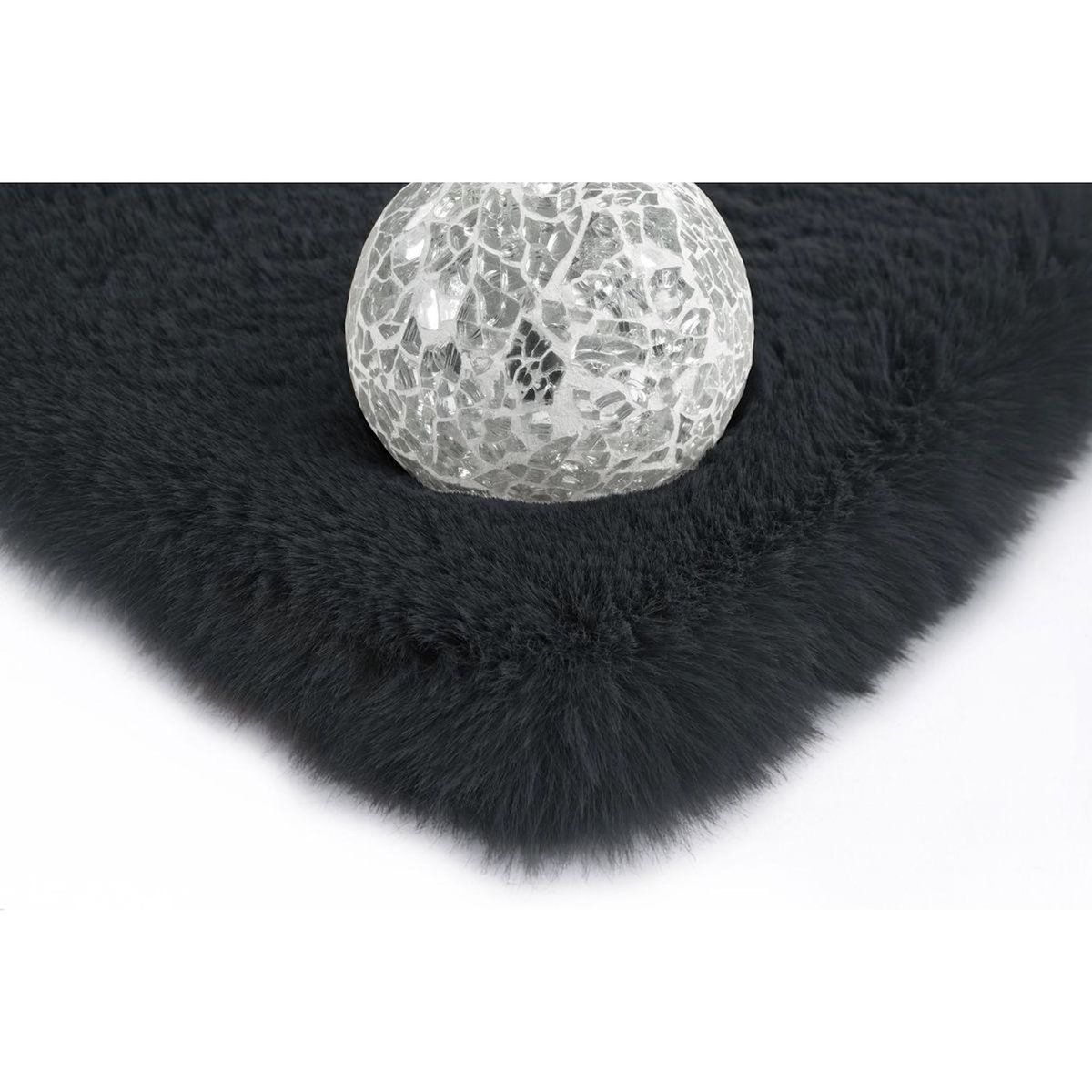 Paris Prix Tapis Tufté à la Main à Poils Longs  Rabbit  Anthracite