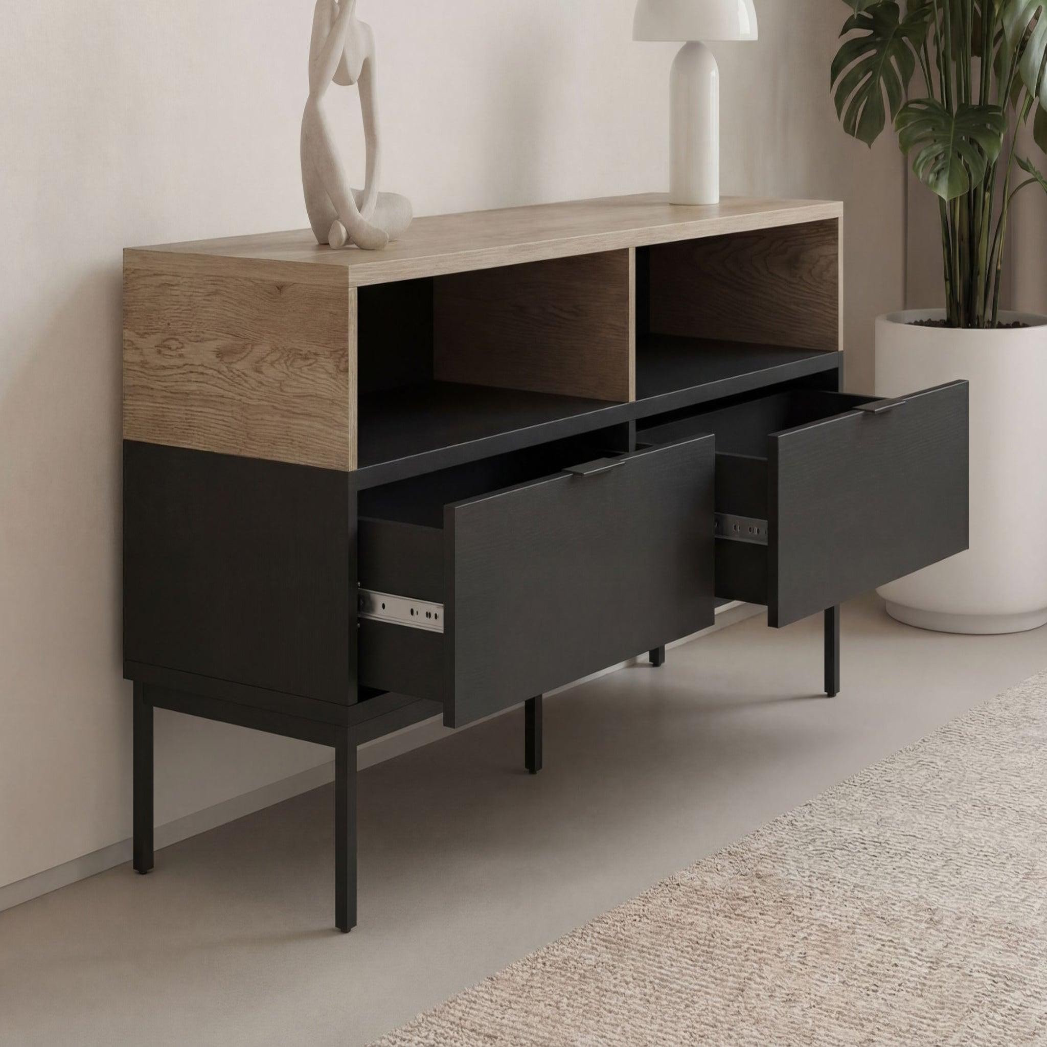 Voir la diapositive 5 : CASANOVA PARIS Eline - meuble tv 140cm en mélamine - noir