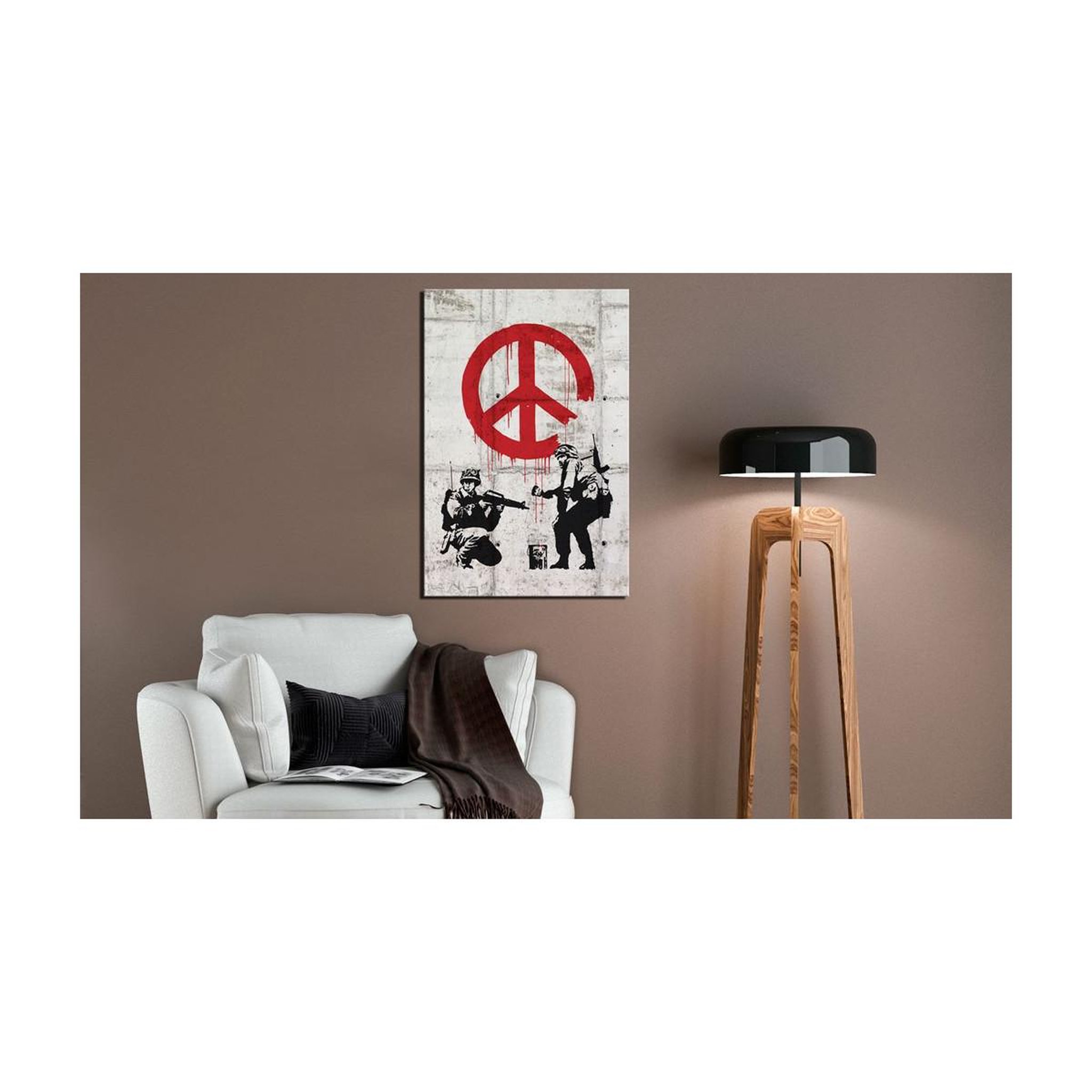 Voir la diapositive 2 : Paris Prix Tableau imprimé  soldiers painting peace - banksy