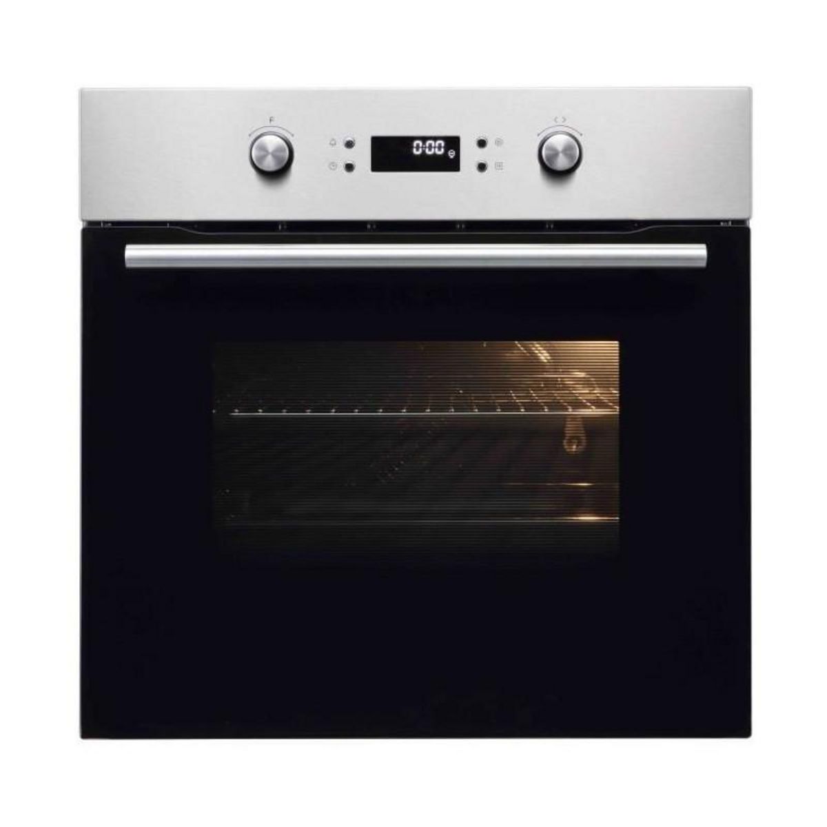 CONTINENTAL EDISON Four encastrable catalyse - Chaleur tournante - CONTINENTAL EDISON - F80CBIX - Noir et inox - L59,5 x H59,6 x P 54,68cm