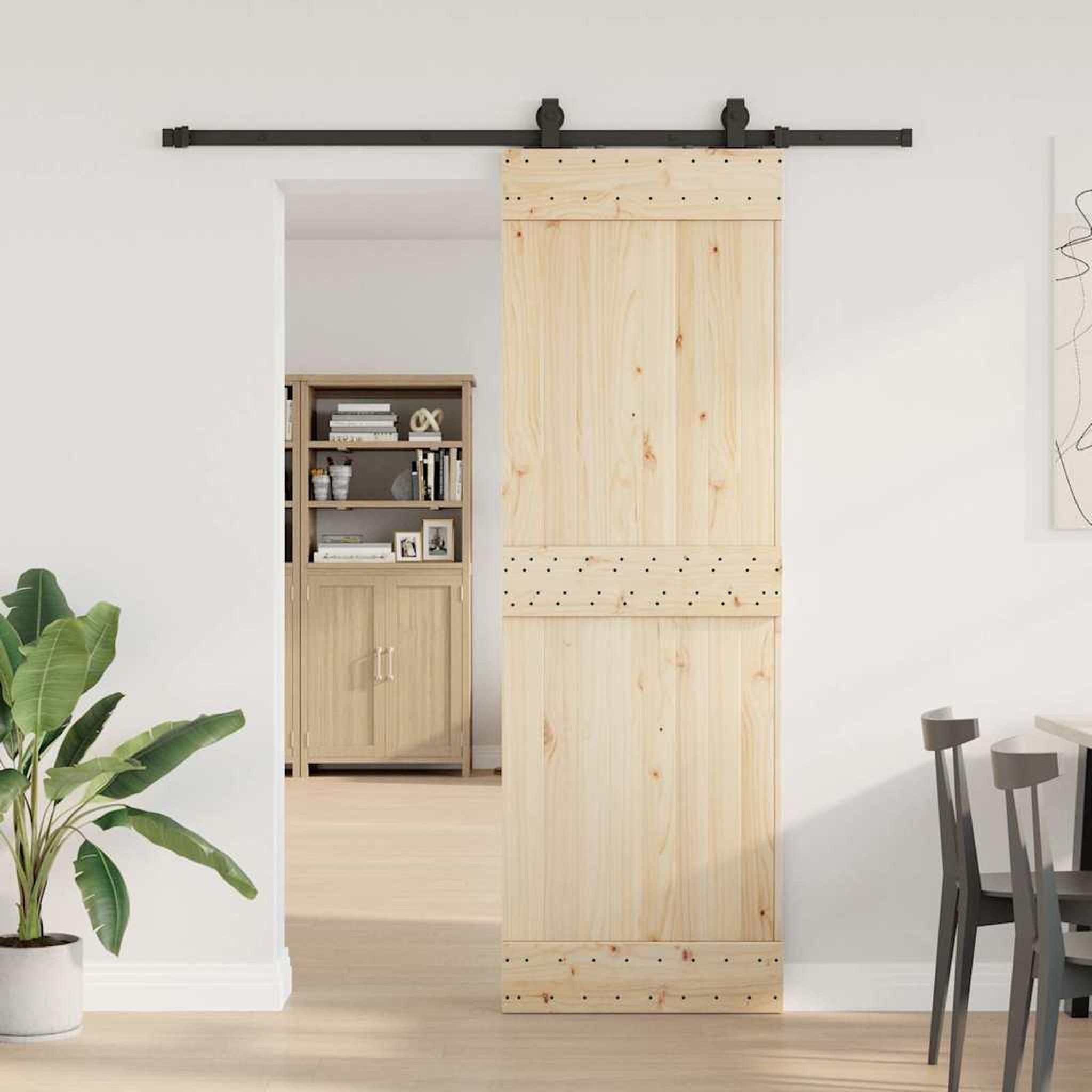 Voir la diapositive 3 : VIDAXL Kit de quincaillerie de porte coulissante 183 cm Acier Noir