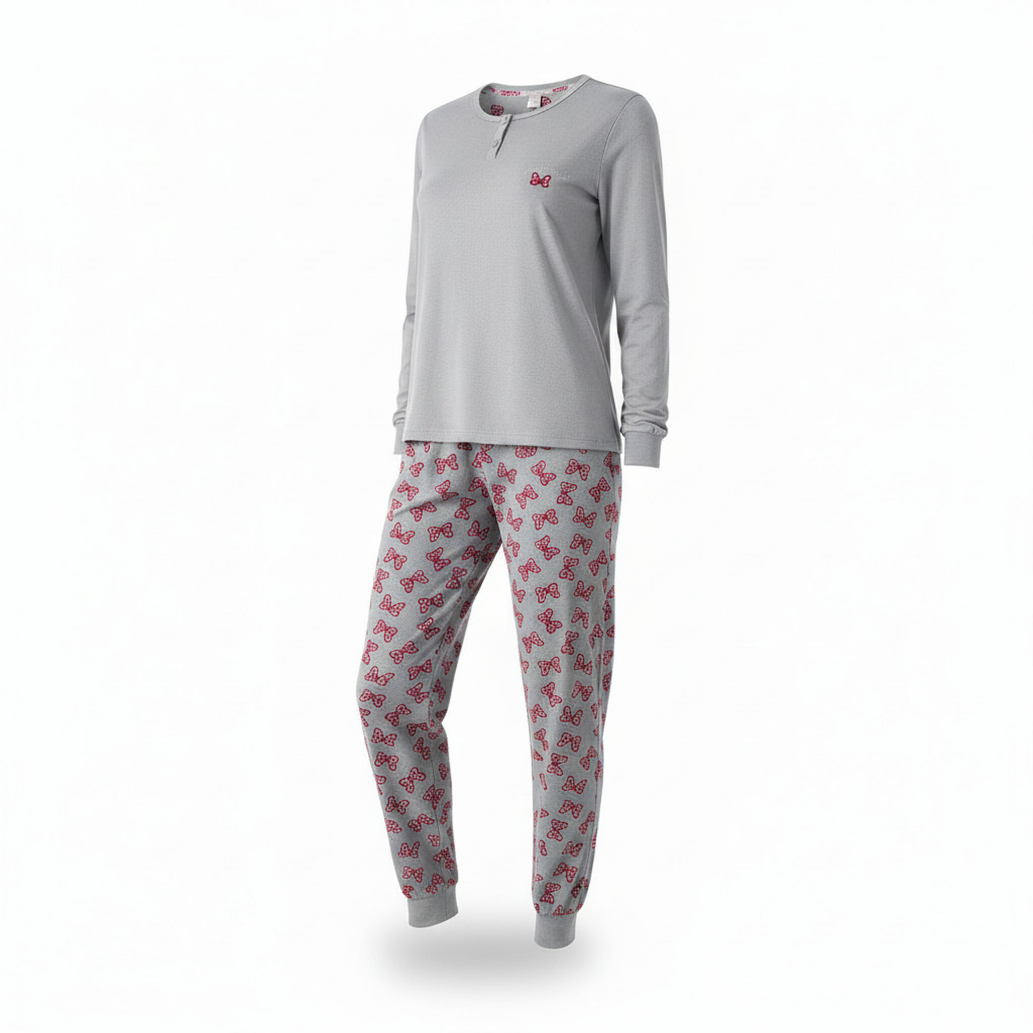 Voir la diapositive 1 : OZABI Ozabi ensemble pyjama femme coton doublé polaire broderie lurex