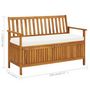 Voir la diapositive 6 : VIDAXL Banc de rangement de jardin Bois d'acacia solide 120x63x84 cm
