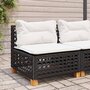 Voir la diapositive 1 : VIDAXL Canape de jardin sans accoudoirs coussins noir resine tressee