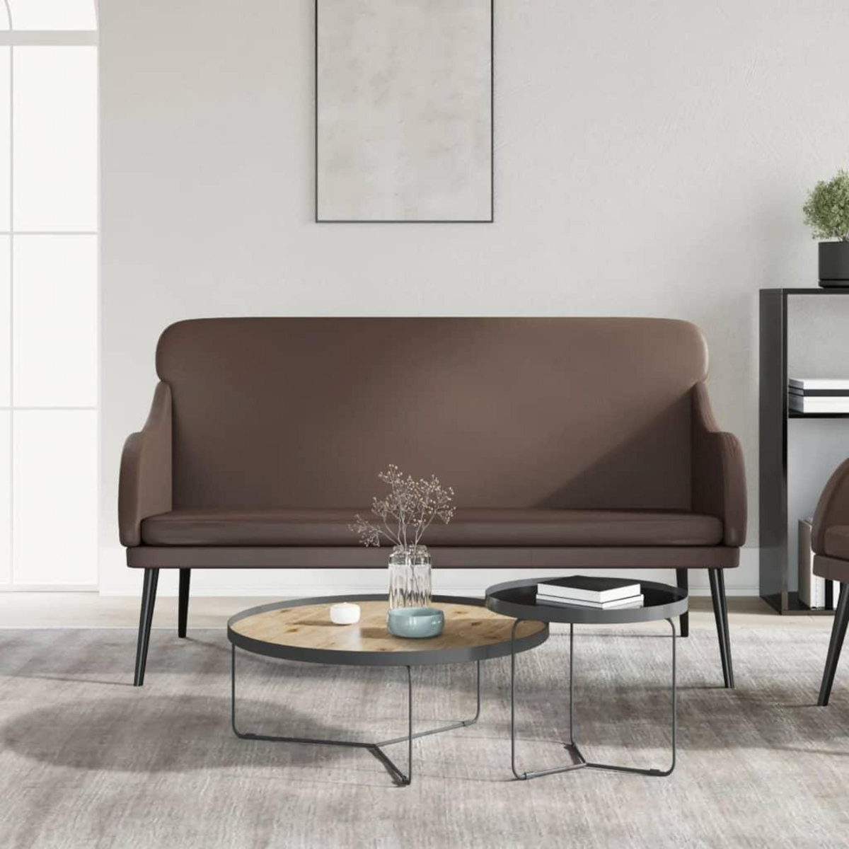 VIDAXL Banc Marron 110x76x80 cm Similicuir