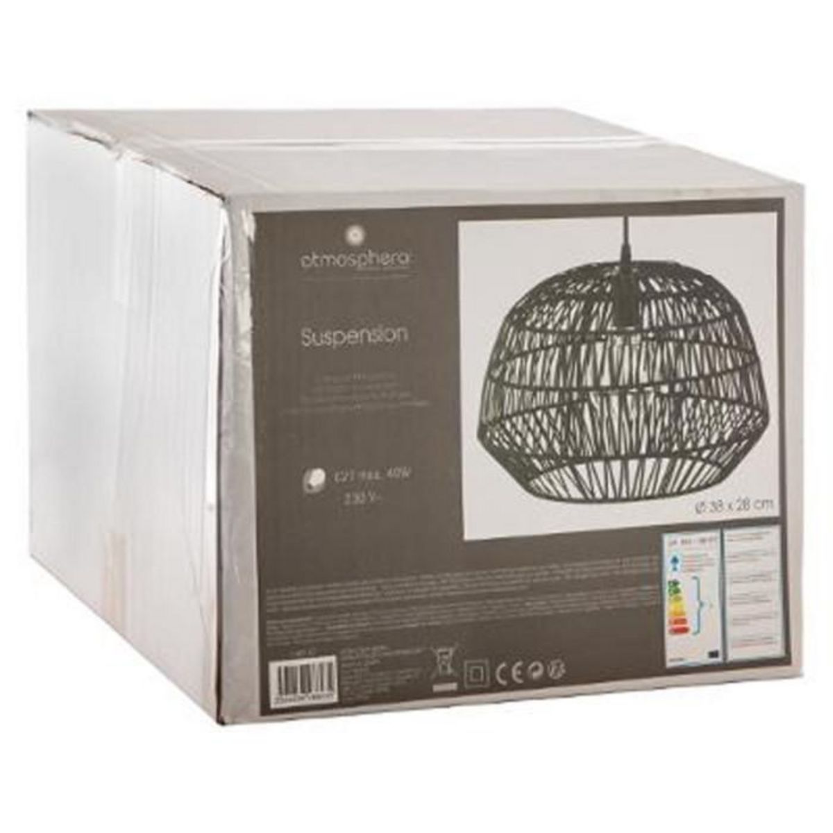 Paris Prix Lampe Suspension  Boé  38cm Noir