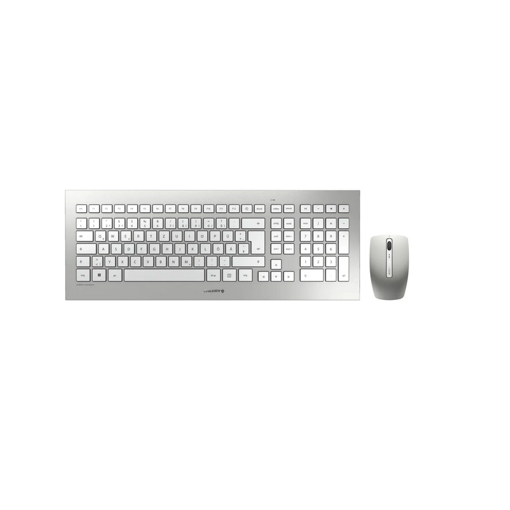 Cherry CHERRY DW 8000 - Ensemble clavier et souris - sans fil - RF, 2.4 GHz - Français - blanc, argent