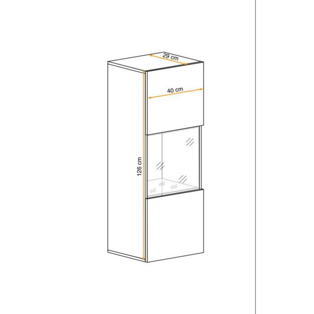 Paris Prix Vitrine LED Murale Design  Fly III  126cm Noir & Blanc