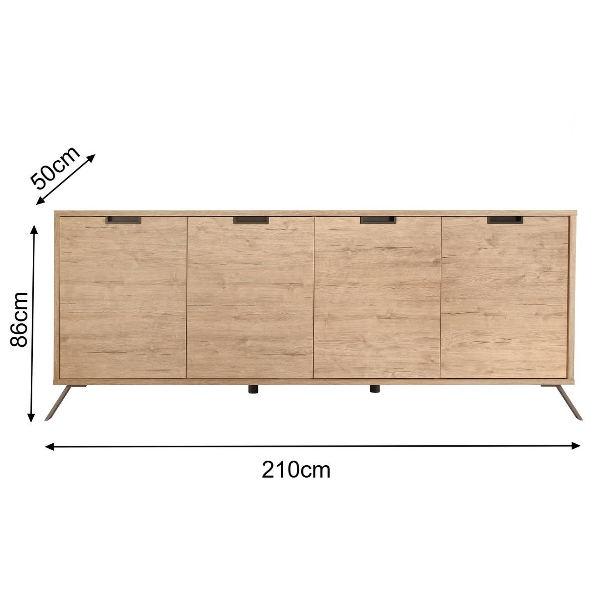 Voir la diapositive 6 : JLC KREATION Buffet moderne en bois 4 portes 210cm DIANA