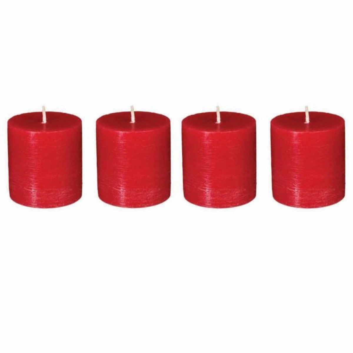COMPTOIR DE LA BOUGIE Lot de 4 Bougies Votives  Rustic  4,5cm Rouge