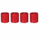 COMPTOIR DE LA BOUGIE Lot de 4 Bougies Votives  Rustic  4,5cm Rouge