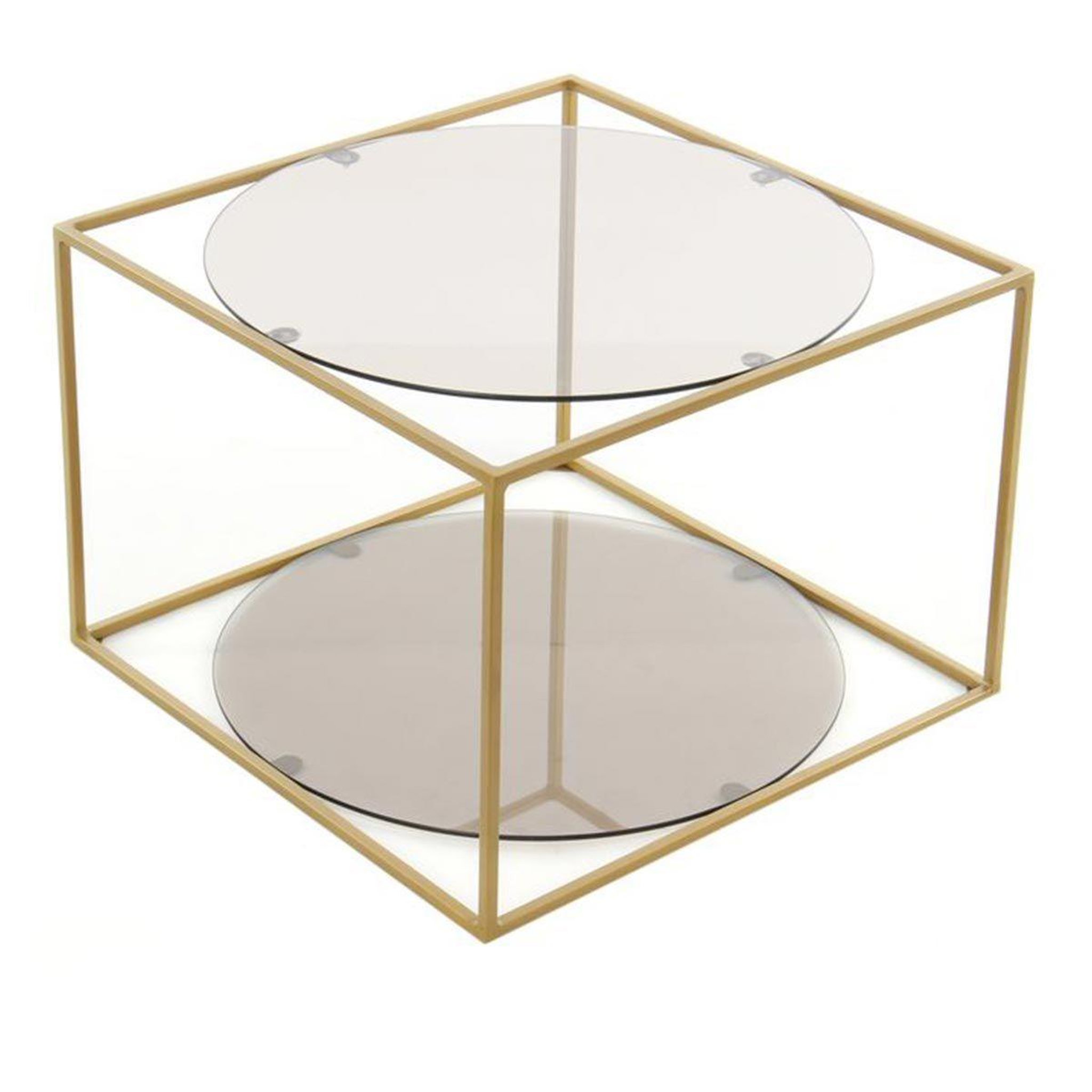 Voir la diapositive 1 : Paris Prix Table d'appoint design  cody  50cm gris & or