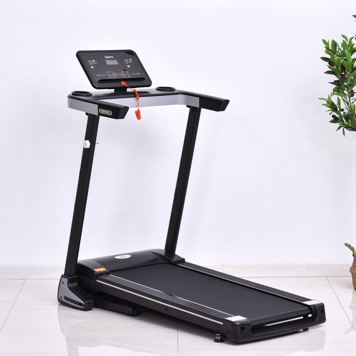 HOMCOM Tapis électrique de course pliable 1-12 Km/h 500 W écran LCD 12 programmes noir