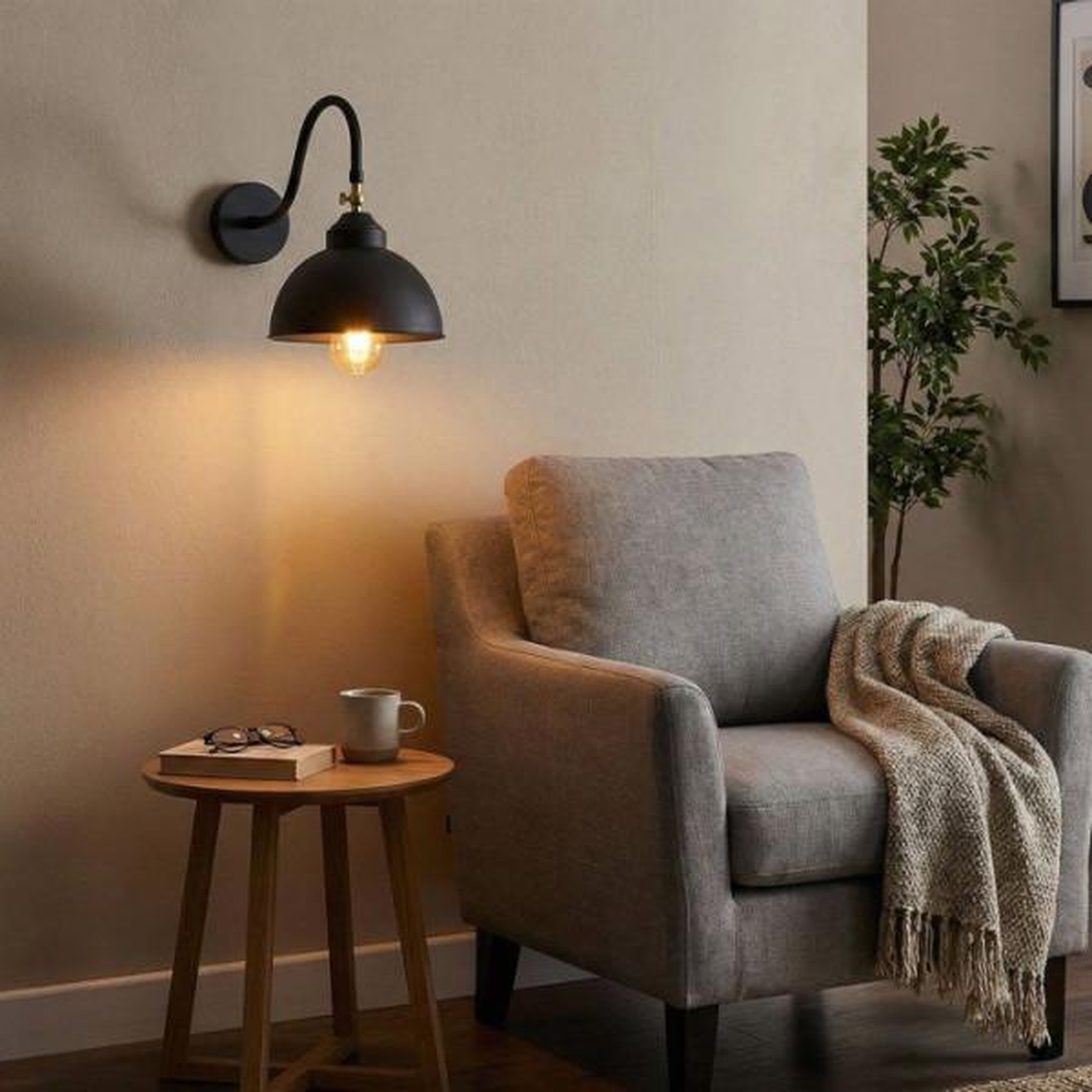 Voir la diapositive 2 : MARKET24 Applique murale Black - Style industriel - Métal - Design authentique