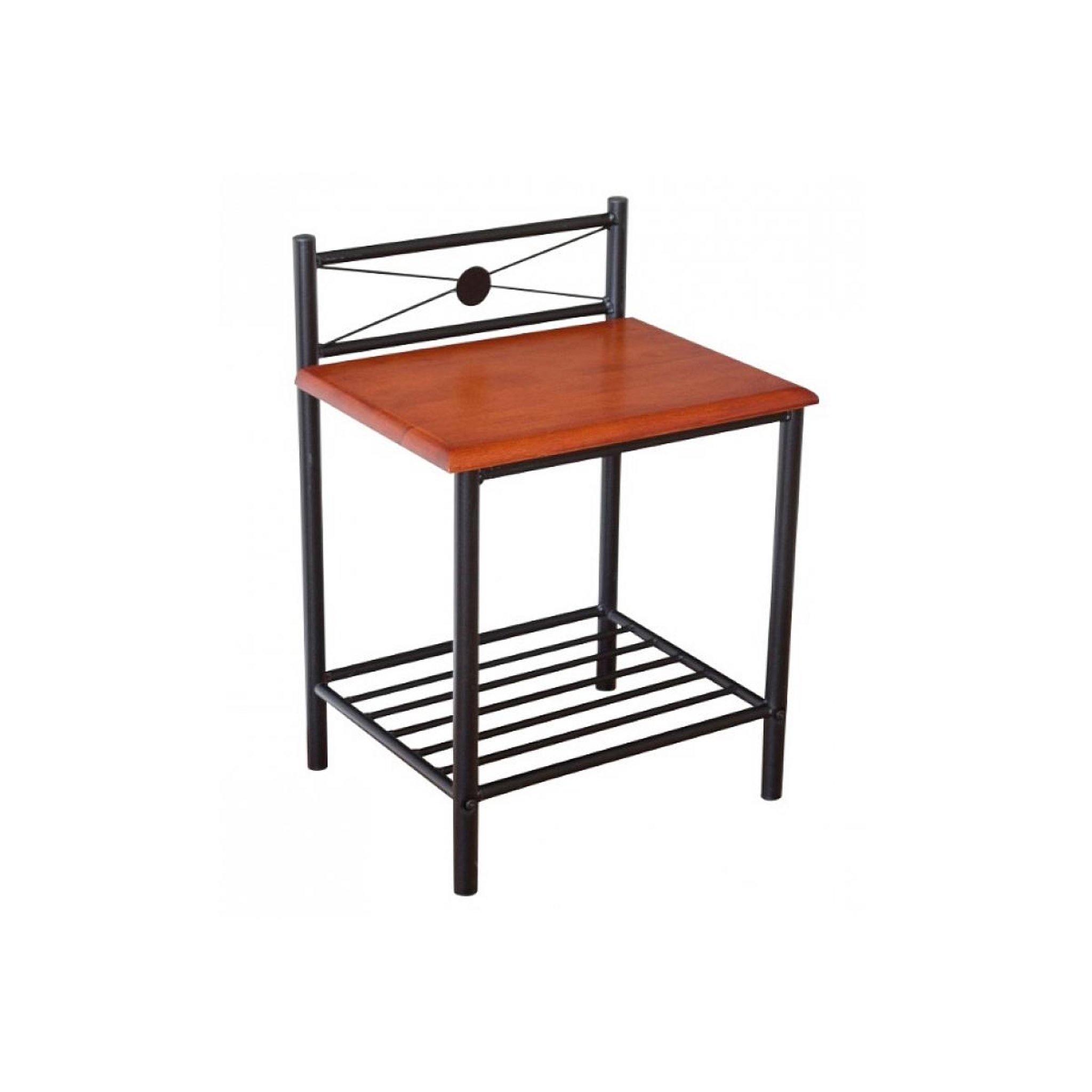 HomeStyle4U Table de chevet en metal noir laqué ref.1068