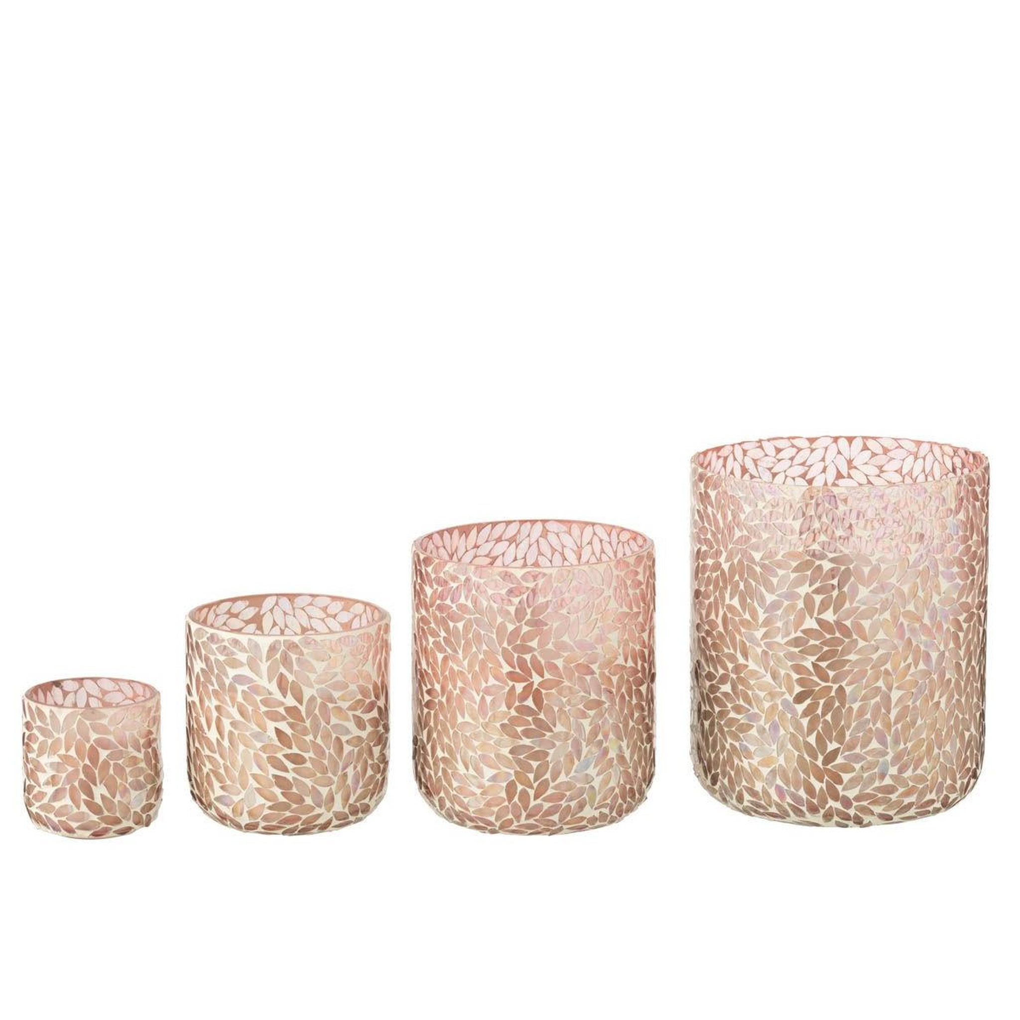 Voir la diapositive 3 : J-LINE Bougie parfumée mosaïque  cyra  15cm tender rose