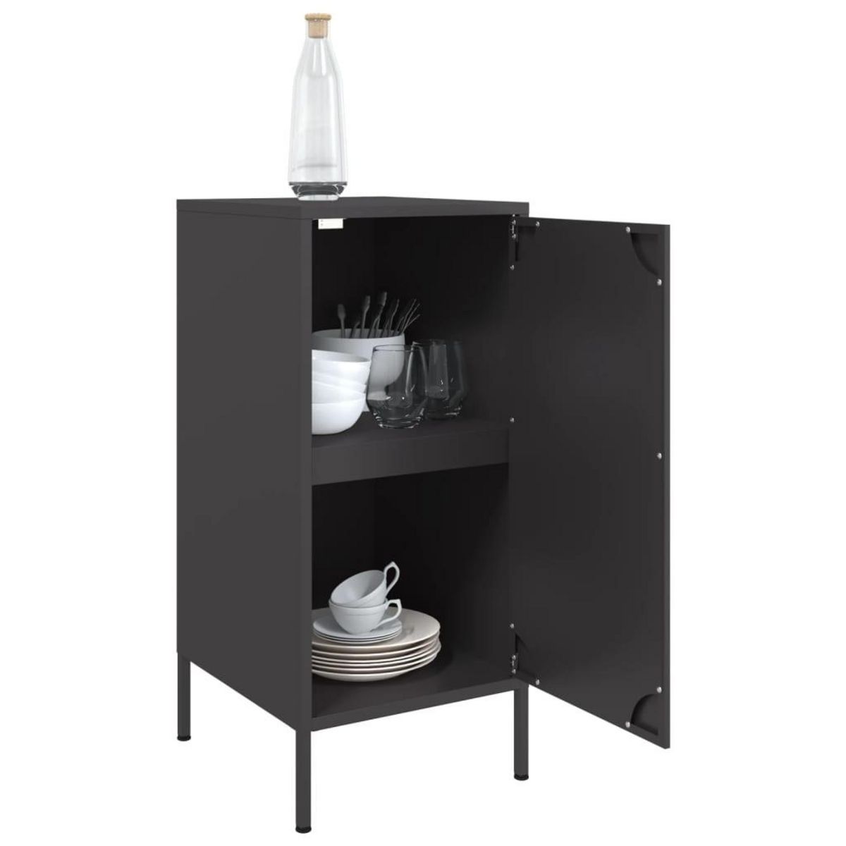 VIDAXL Buffets 2 pcs noir 36x39x79 cm acier