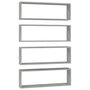 Voir la diapositive 2 : VIDAXL Etageres cube murales 4 pcs gris beton bois d'ingenierie