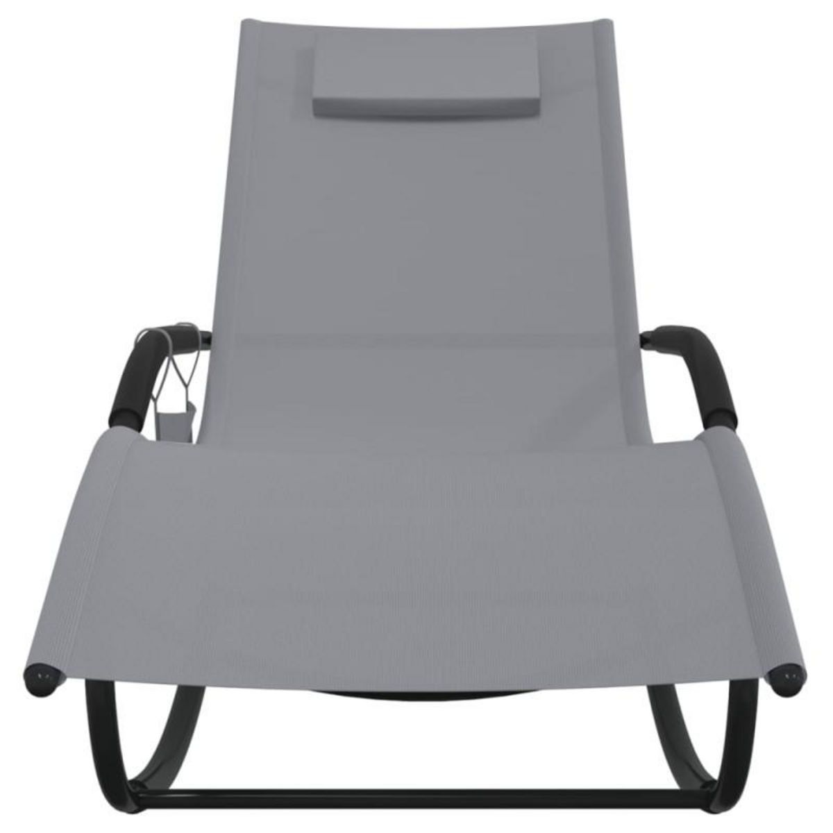 VIDAXL Chaise longue à bascule gris acier et textilène