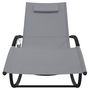Voir la diapositive 3 : VIDAXL Chaise longue à bascule gris acier et textilène