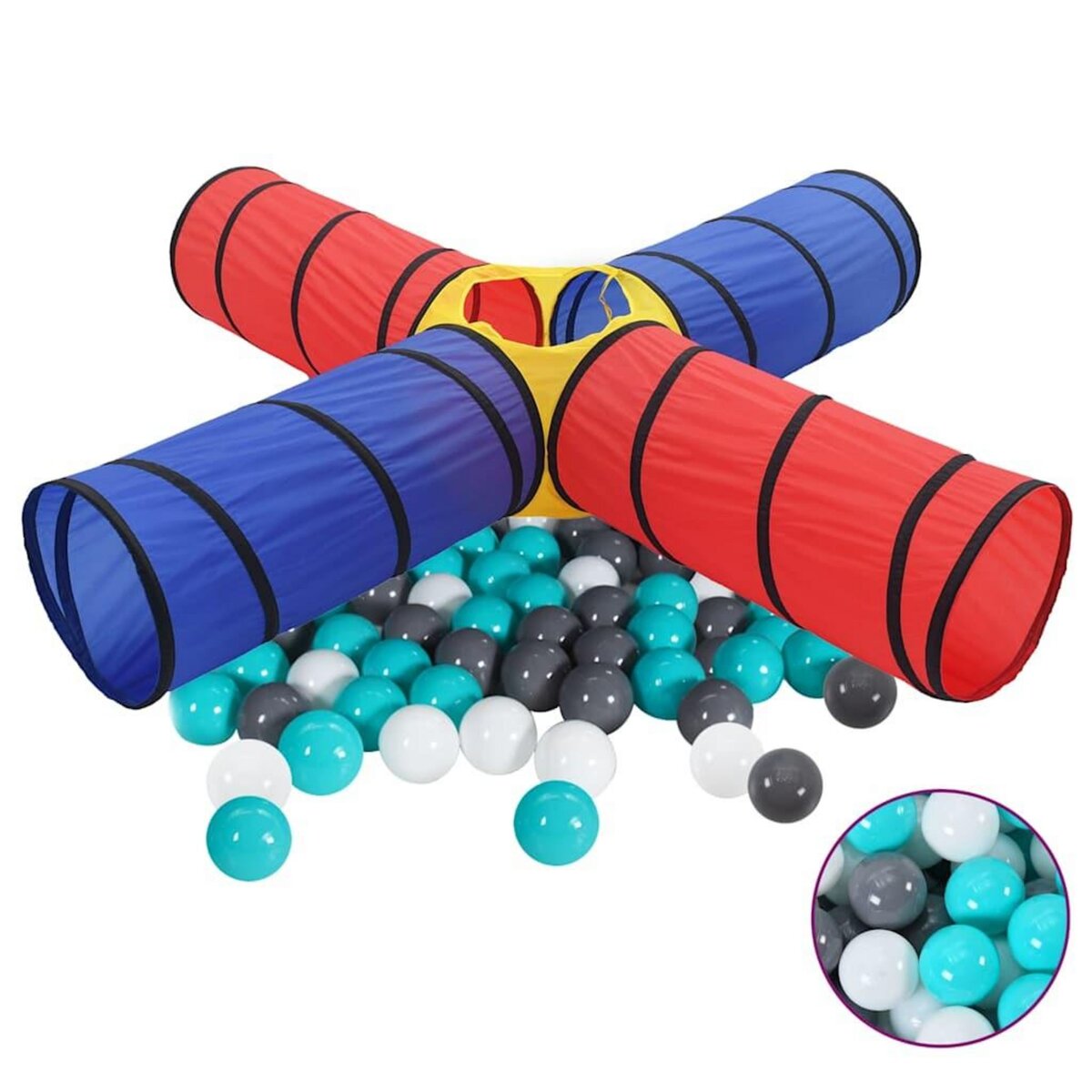 VIDAXL Tunnel de jeu pour enfants avec 250 balles Multicolore