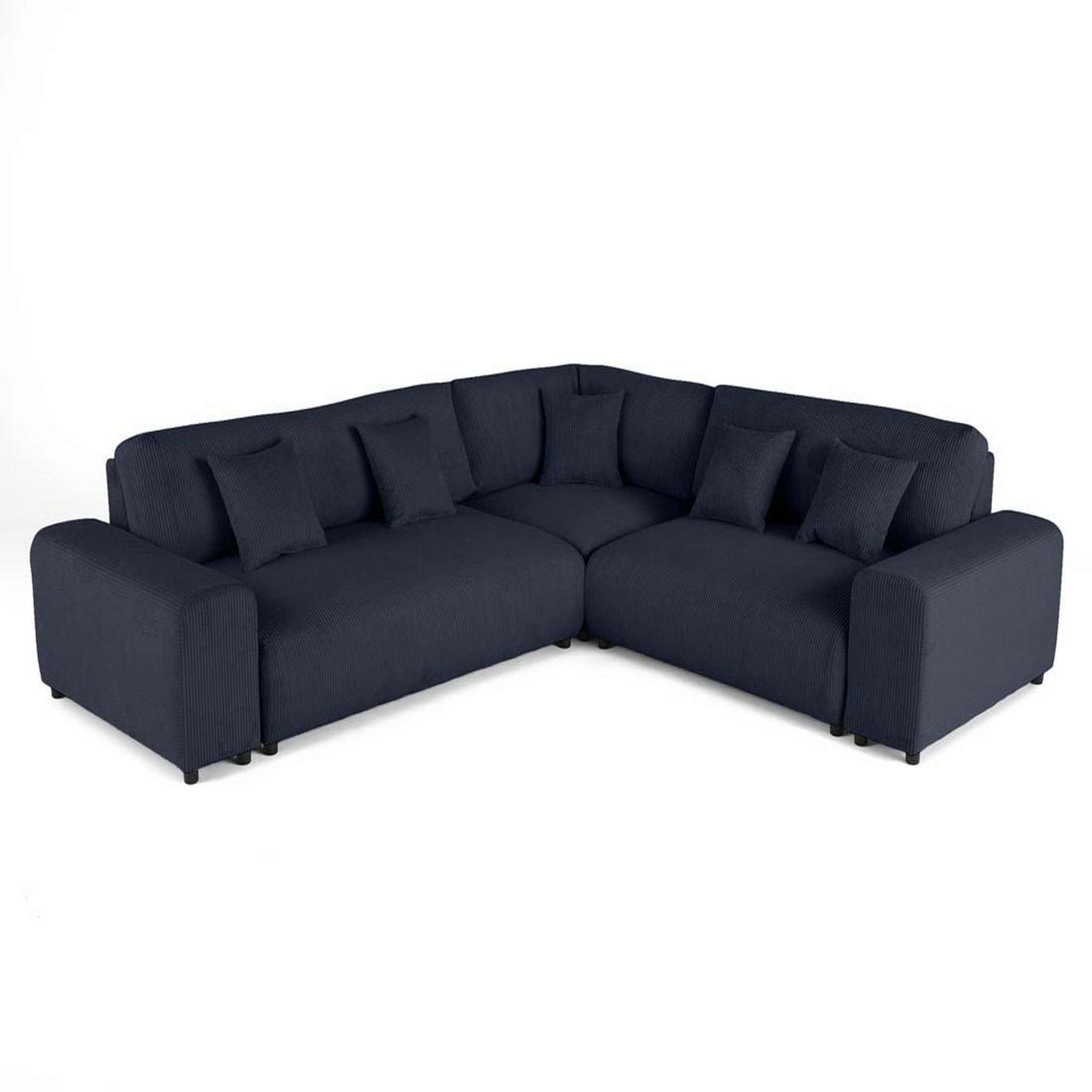 Voir la diapositive 4 : LISA DESIGN Garance - canapé modulable d'angle droit - 5 places - en velours côtelé