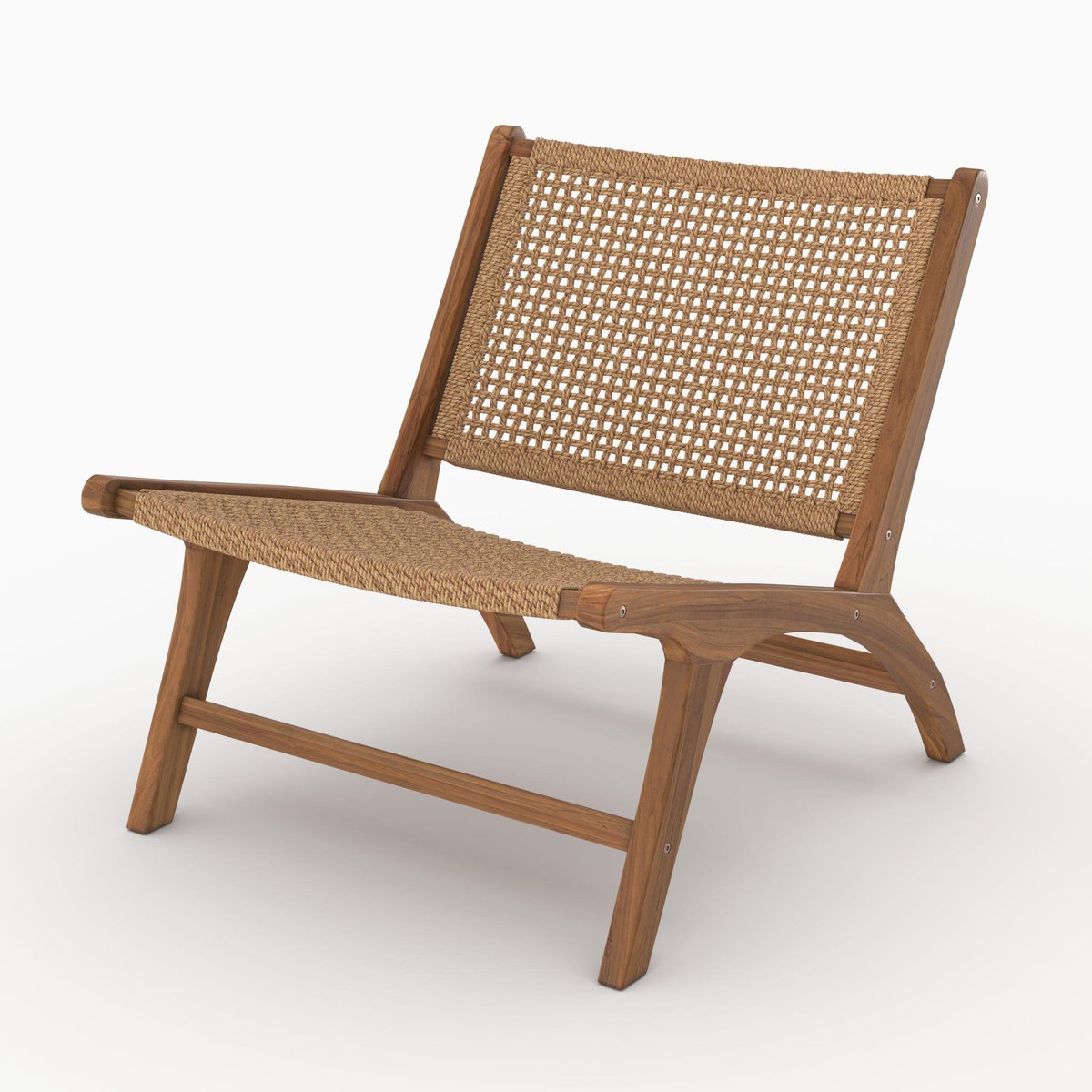Rendez vous déco Fauteuil en bois de teck et tissage synthétique-Kilka