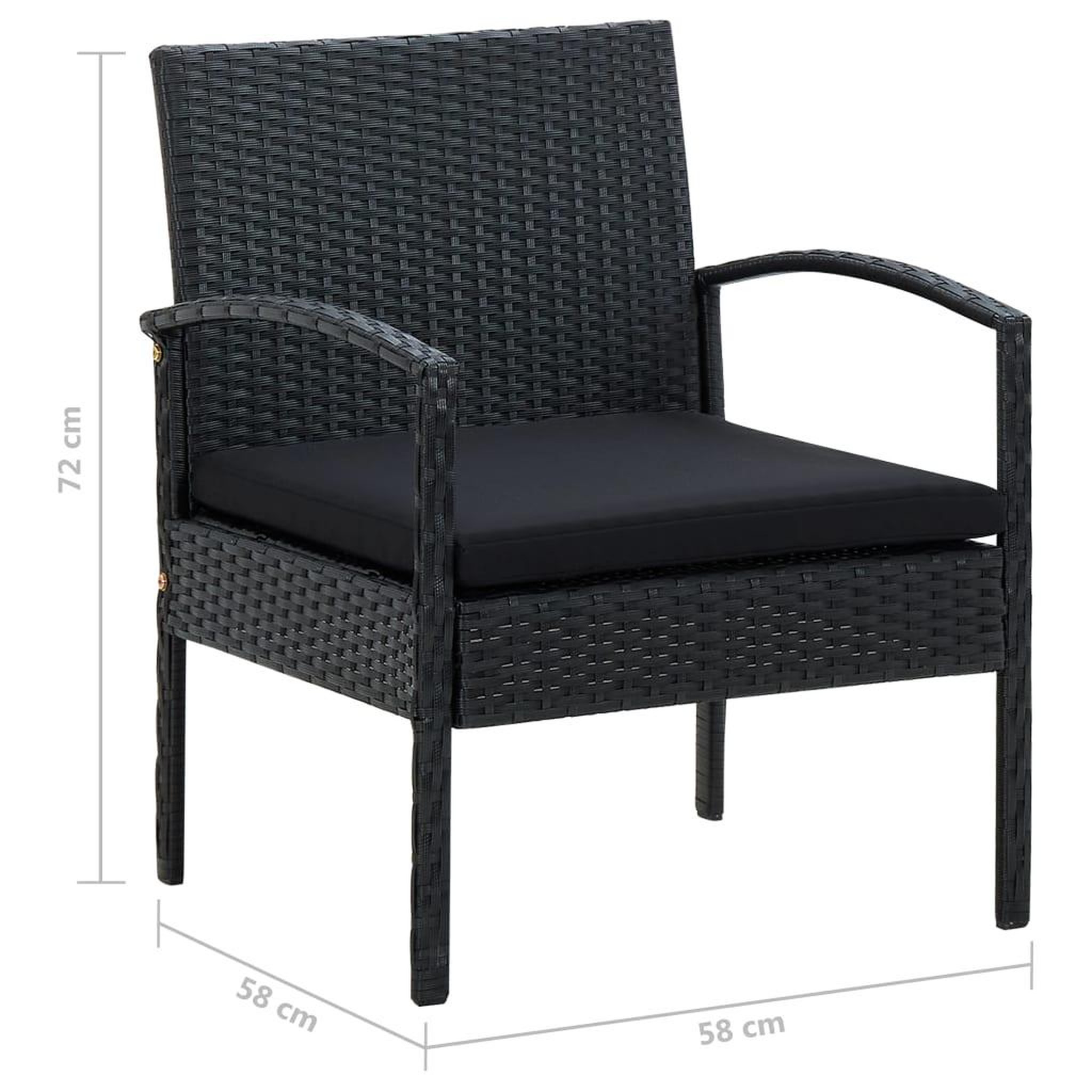 Voir la diapositive 6 : VIDAXL Chaise de jardin avec coussin Resine tressee Noir