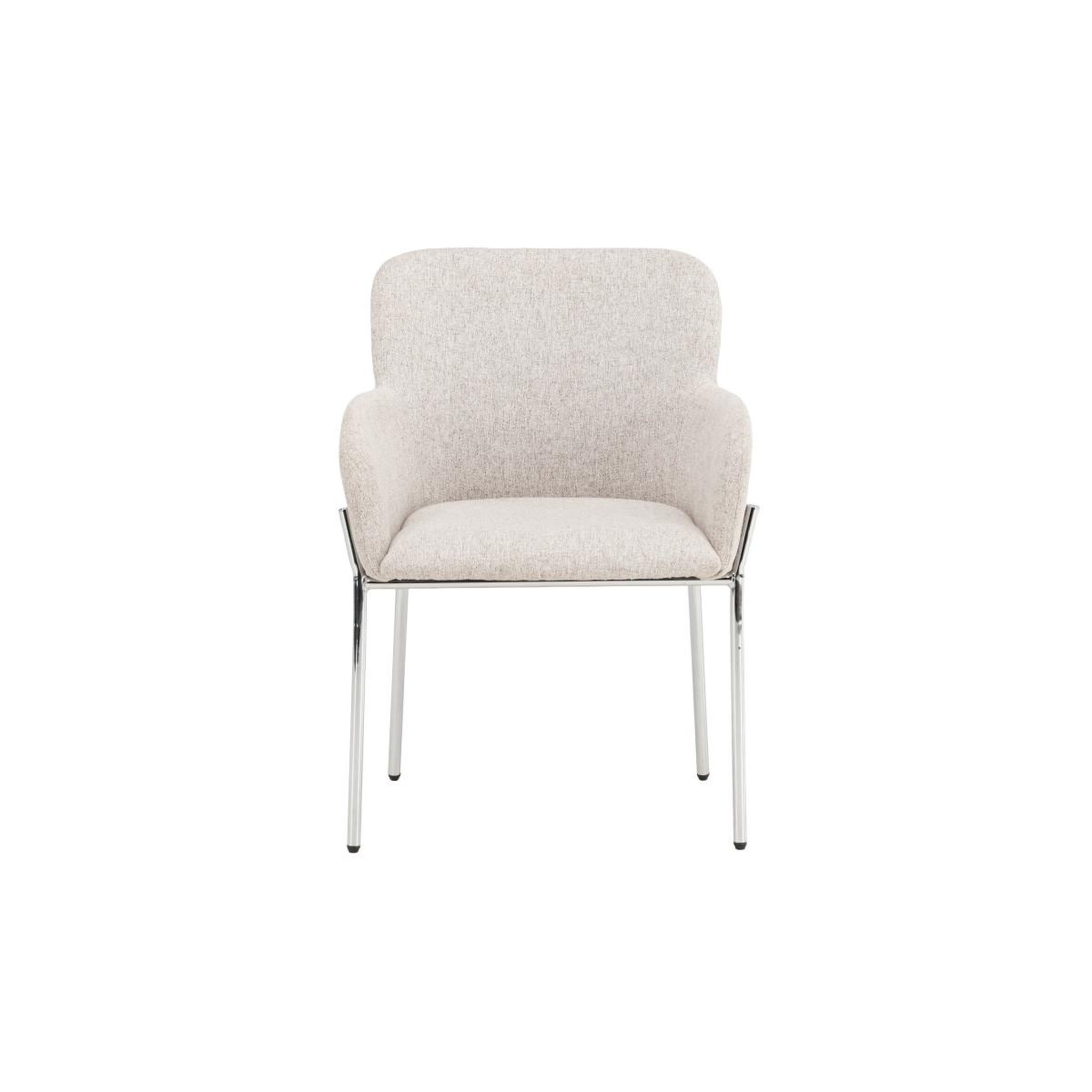 Voir la diapositive 2 : Paris Prix Chaise en tissu effet lin  vätö  81cm beige & argent