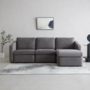 Voir la diapositive 2 : CONCEPT USINE Canapé modulable 3 places gris foncé avec pouf KONEKT